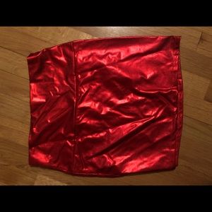 Metallic Red Skirt